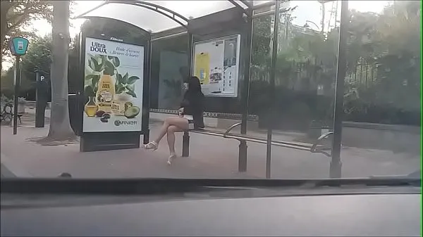 Hot bitch at a bus stop my Tube