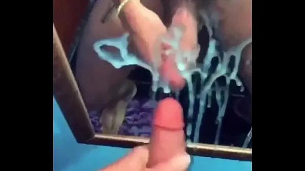 Hot Boy cumming a lot in the mirror with his huge cock my Tube