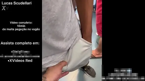 Nóng bỏng Lucas Scudellari recebendo mão amiga dentro do vagão de trem (Completo no Red My Tube