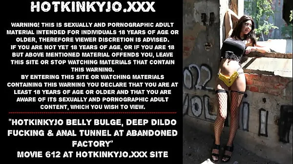 Hot Hotkinkyjo belly bulge, deep dildo fucking & anal tunnel at abandoned factory my Tube